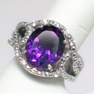 Womens Jewelry | Sterling Silver Ring w/ Amethyst